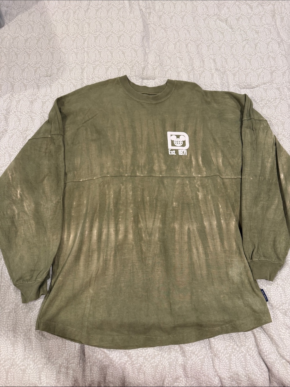 Faded Olive Green Long Sleeve Spirit Jersey with Walt Disney World Logo